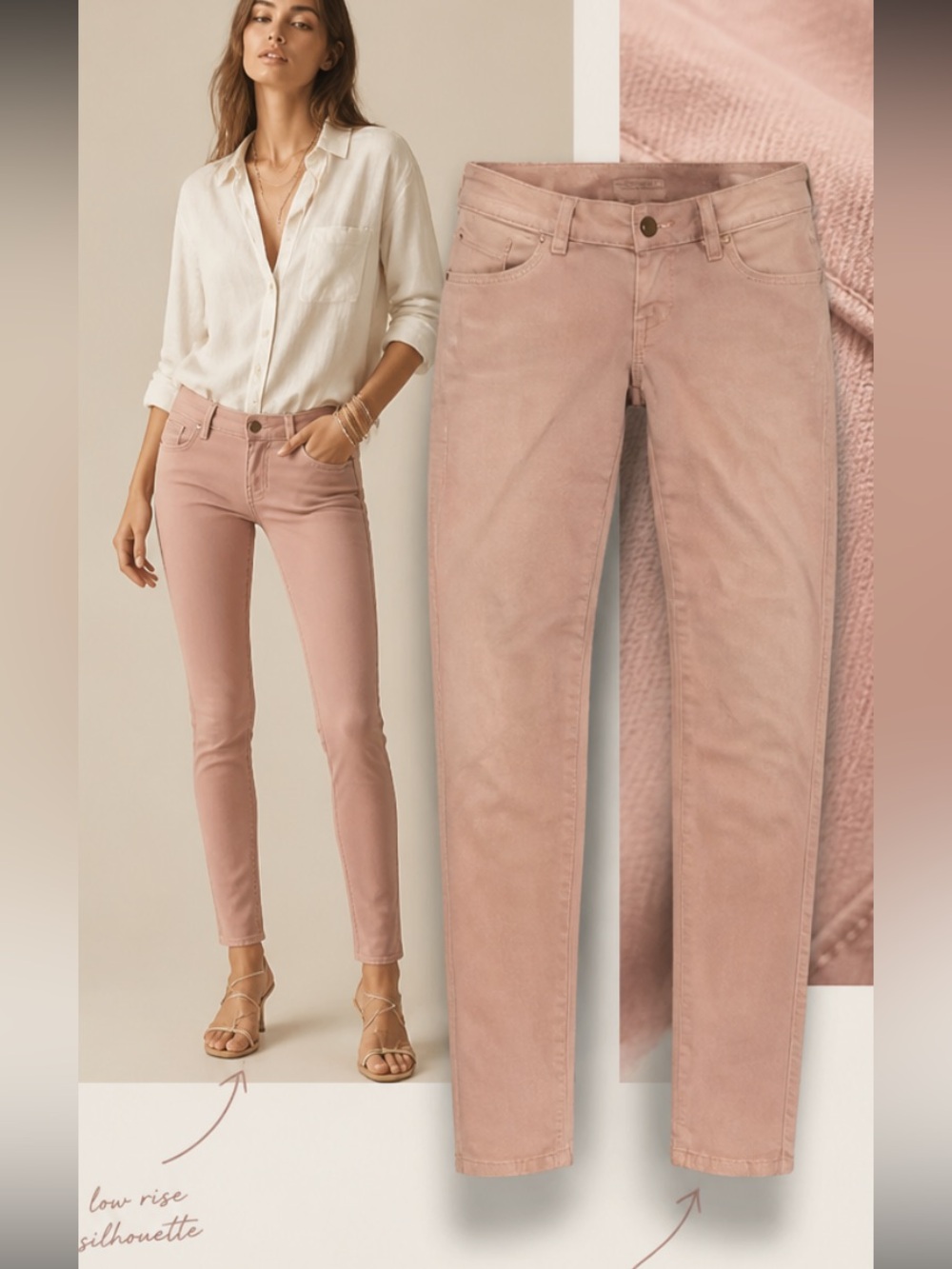 Ron Herman Siwy Hannah low rise skinny jean desert rose NWT size 26 retail $174